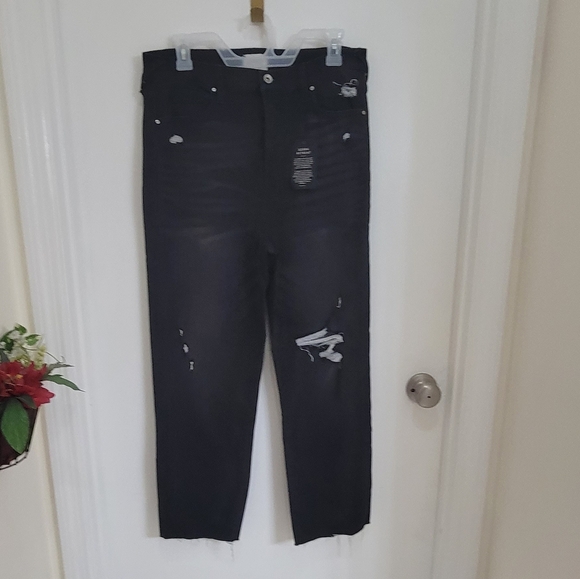 Serra retreat  by Joie Rucker  distress raw hem black jeans sz  12/32 - Picture 13 of 16
